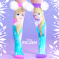 Kids Disney Frozen Elsa socks featuring colorful character artwork, snowflake details, and fluffy white pom poms