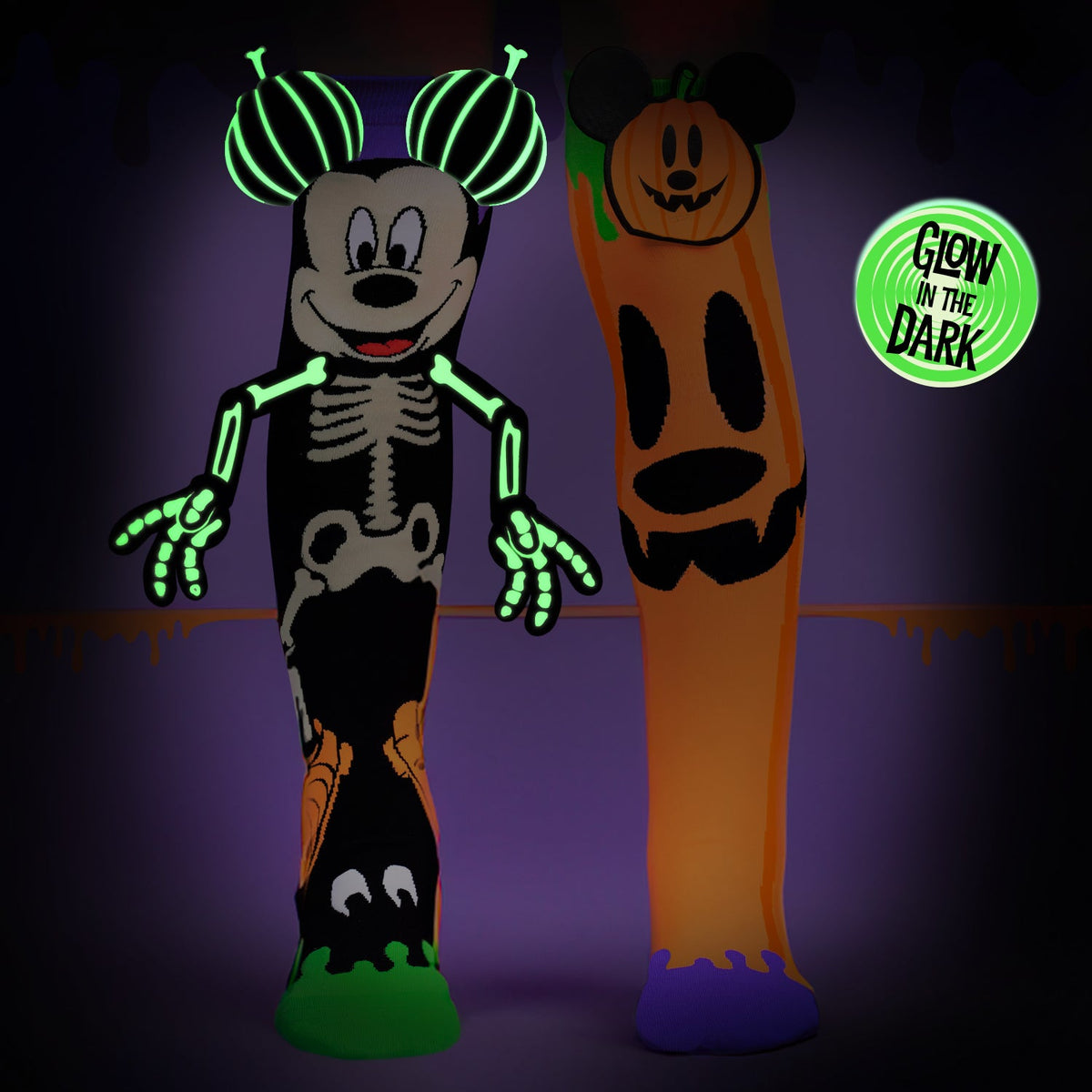MICKEY GLOW IN THE DARK SOCKS