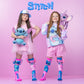 Stitch and Angel character socks for kids with bright colors and playful 3D plush ears.